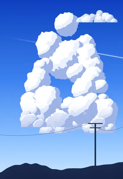 Summer Cumulus, Anime wallpaper for iPhone Duo