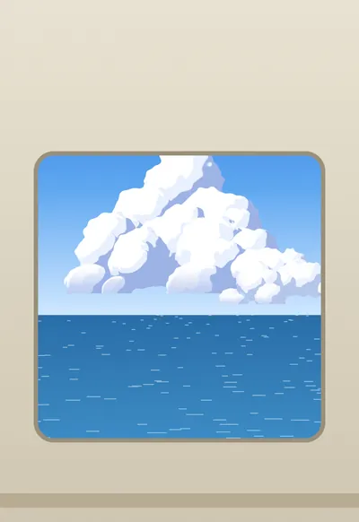 Train Window Sea, Anime wallpaper for iPhone Duo
