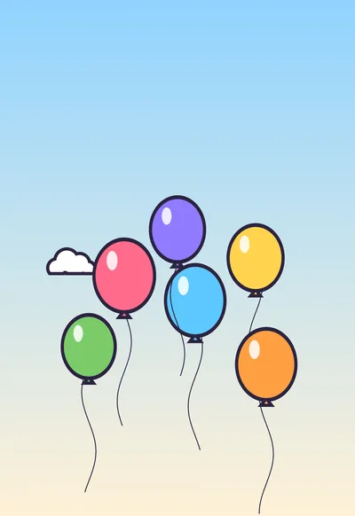 Balloon Parade, Cartoon wallpaper for iPhone Duo