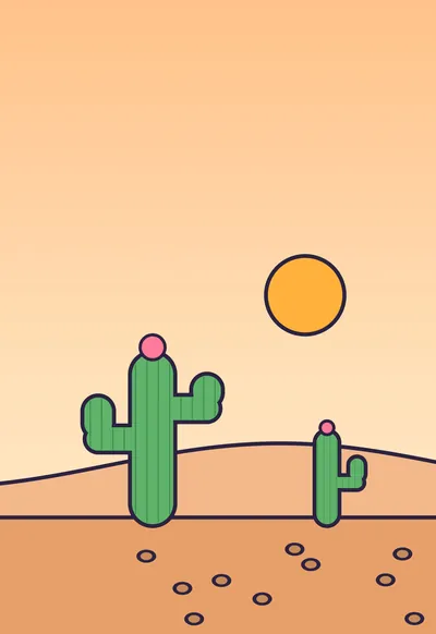 Cactus Party, Cartoon wallpaper for iPhone Duo