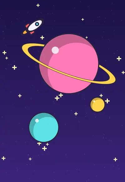 Space Pop, Cartoon wallpaper for iPhone Duo