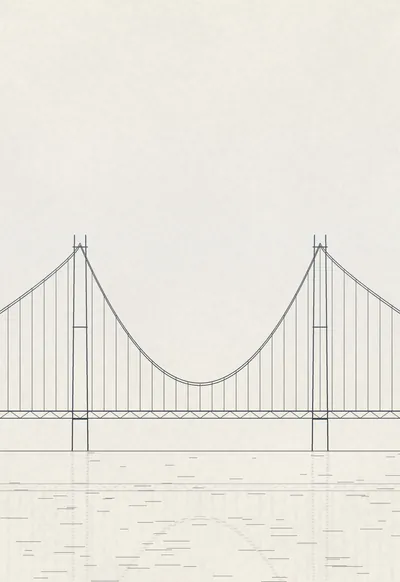 Bridge Span, Architectural Line Art wallpaper for iPhone Duo