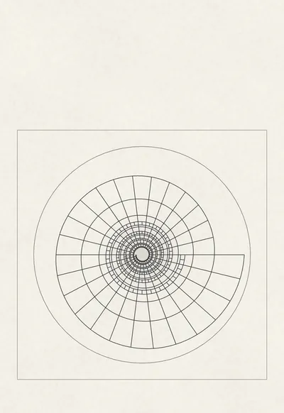 Spiral Stair, Architectural Line Art wallpaper for iPhone Duo