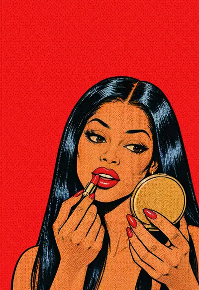 Lipstick On, Pop Art wallpaper for iPhone Duo
