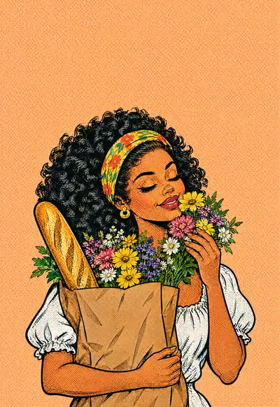 Fresh Flowers, Pop Art wallpaper for iPhone Duo