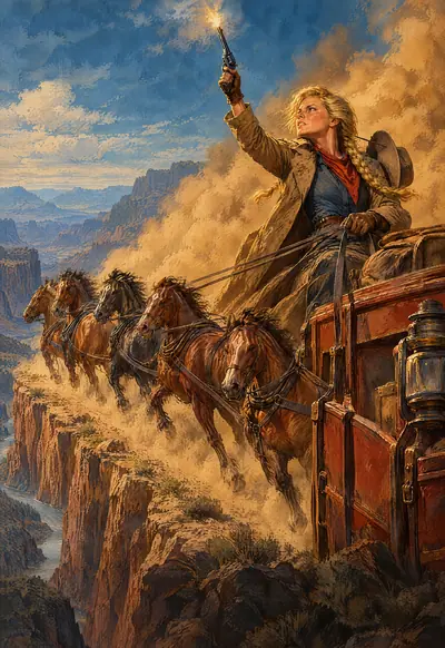 Devil's Canyon Run, Vintage Pulp wallpaper for iPhone Duo