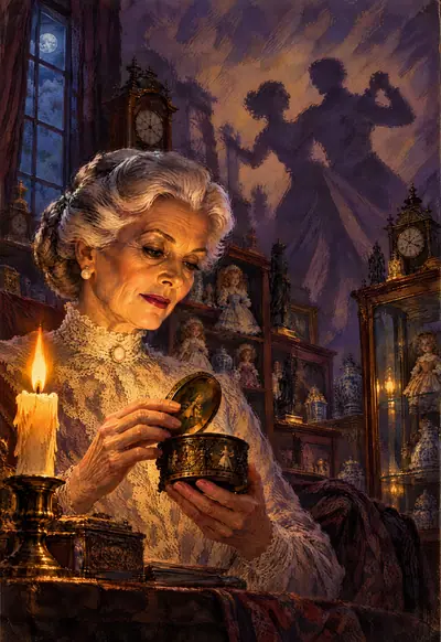 The Music Box Waltz, Vintage Pulp wallpaper for iPhone Duo
