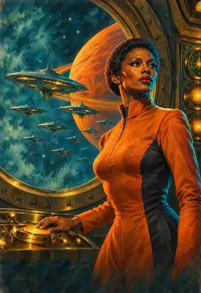 Captain of the Outer Rings, Vintage Pulp wallpaper for iPhone Duo