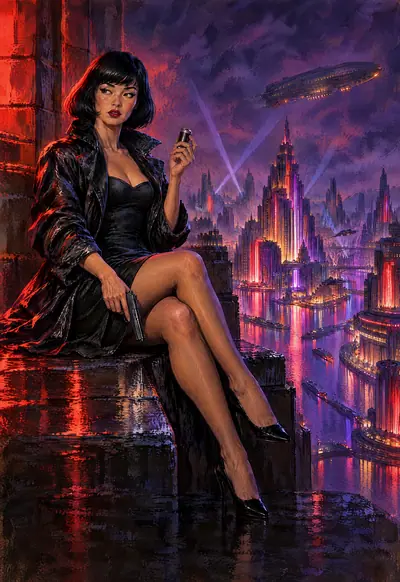 Searchlight Sonata, Vintage Pulp wallpaper for iPhone Duo