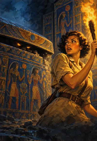 Curse of the Sealed Chamber, Vintage Pulp wallpaper for iPhone Duo