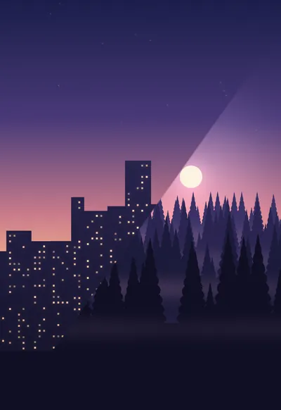City / Forest, Split Panel wallpaper for iPhone Duo