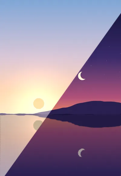 Dawn / Dusk, Split Panel wallpaper for iPhone Duo