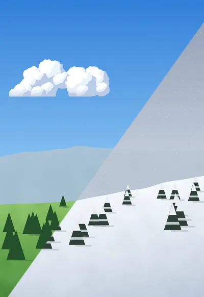 Summer / Winter, Split Panel wallpaper for iPhone Duo